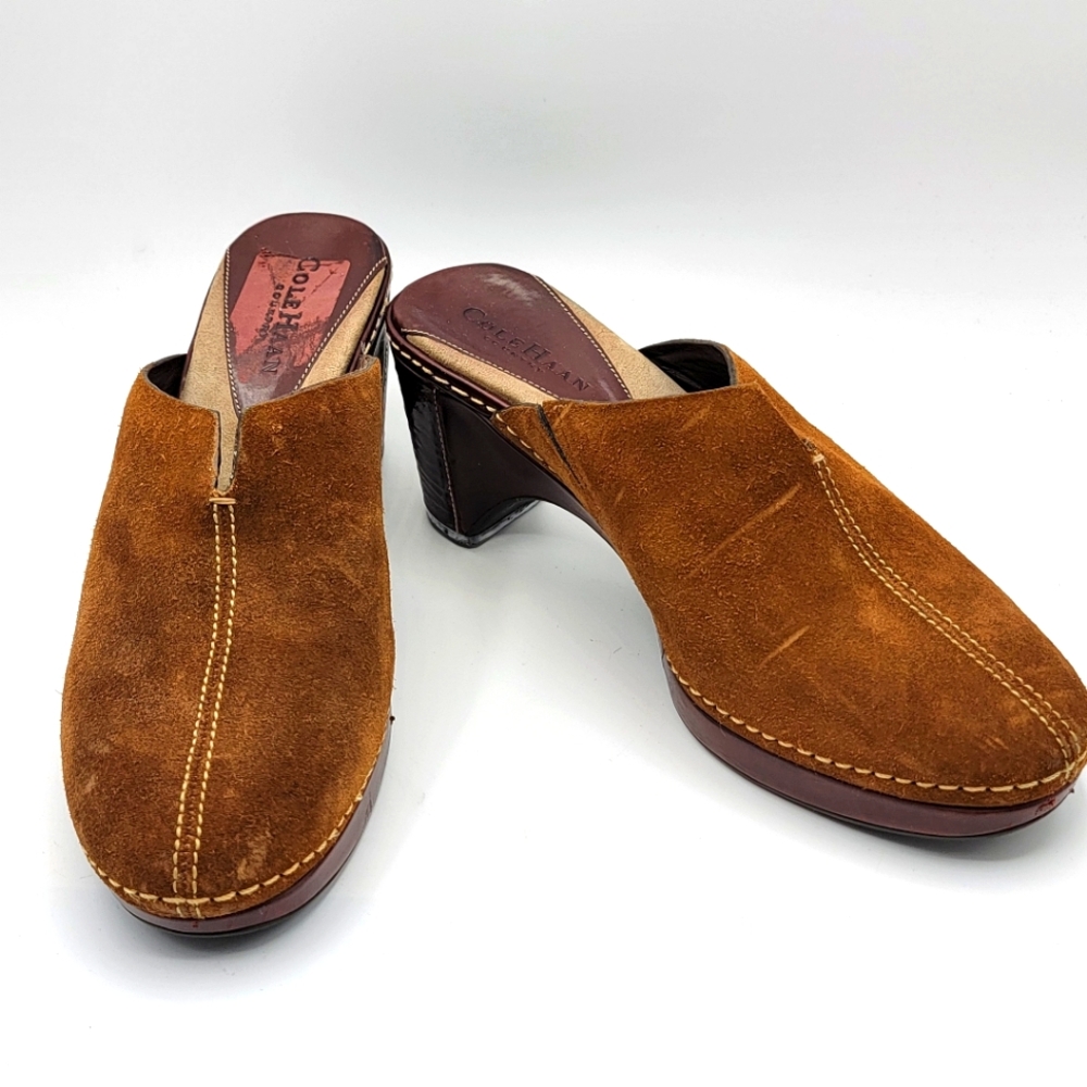 Cole Haan Country Brown Suede Mules Size‎ 8B. #1341